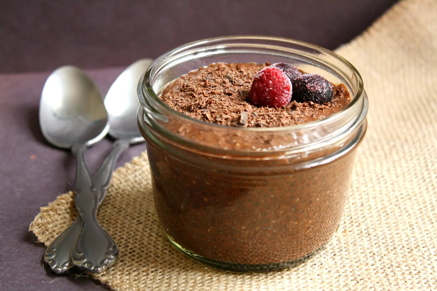 Healthy chocolate flavored chia pudding 🍫